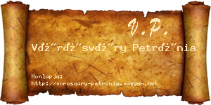 Vörösváry Petrónia névjegykártya